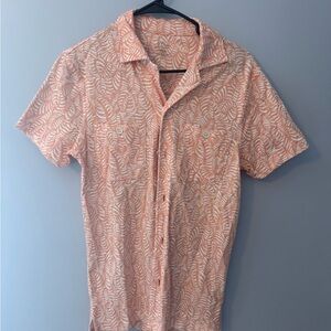 J. Crew Men's Coral Leaf Print Polo